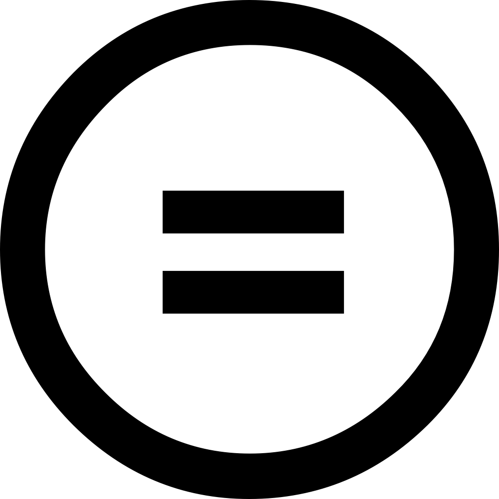 equal sign circled